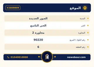 أرض - تم التخصيص 209 م² عمارة سكني — مدينة العبور الجديدة، الحي التاسع، مجاورة 2 — بطاقة الإعلان — 4