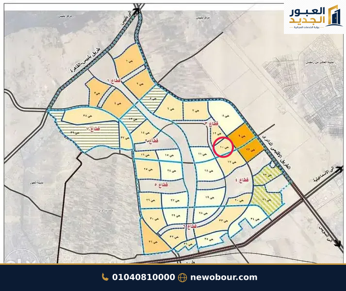 أرض - تم التخصيص عمارة سكني — مدينة العبور الجديدة، الحي العاشر، مجاورة 5 — من الحي — خريطة الموقع — 7