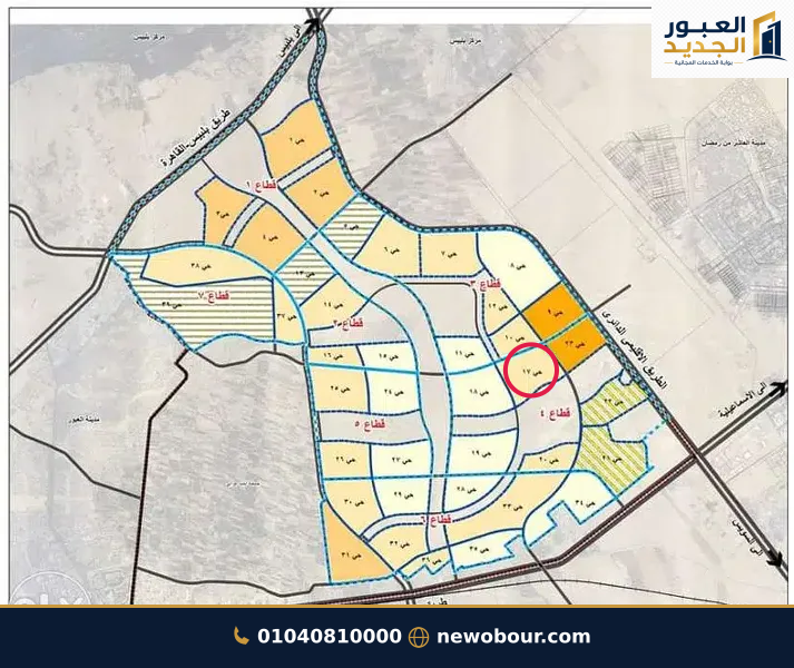 أرض - تم التخصيص عمارة سكني — مدينة العبور الجديدة، الحي السابع عشر، مجاورة 10 — من الحي — خريطة الموقع — 7